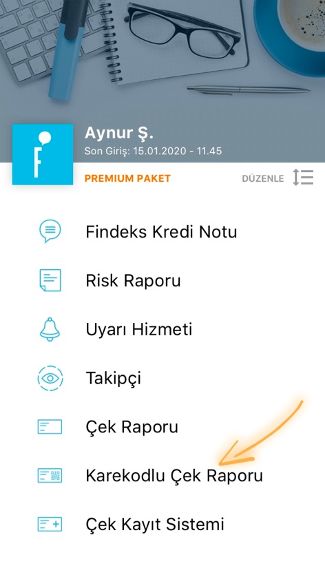 Karekodlu Çek Raporu Alma Kılavuzu Rapor Alma Adım 02