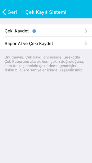 Mobil Uygulama İşlemleri Üye Olmadan Çek Kayıt İşlemi Adım 2