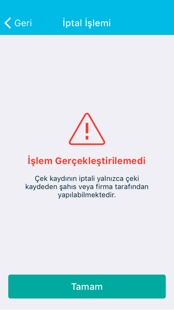 Mobil Uygulama İşlemleri Üye Olmadan Kayıt İptal İşlemi Adım 5