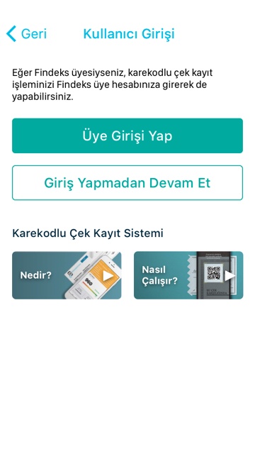 Mobil Uygulama İşlemleri Üye Olmadan Sisteme Giriş Adım 2