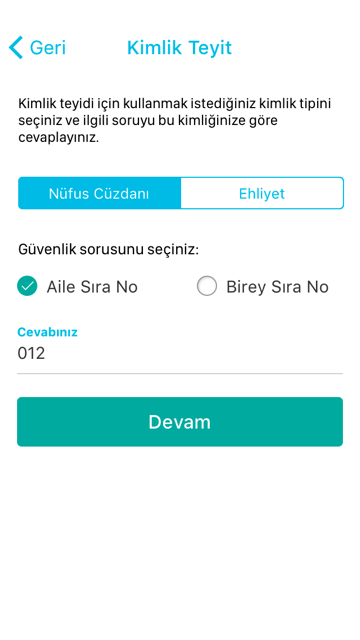 Mobil Uygulama İşlemleri Üye Olmadan Sisteme Giriş Adım 4
