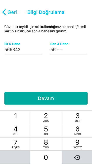 Mobil Uygulama İşlemleri Üye Olmadan Sisteme Giriş Adım 5