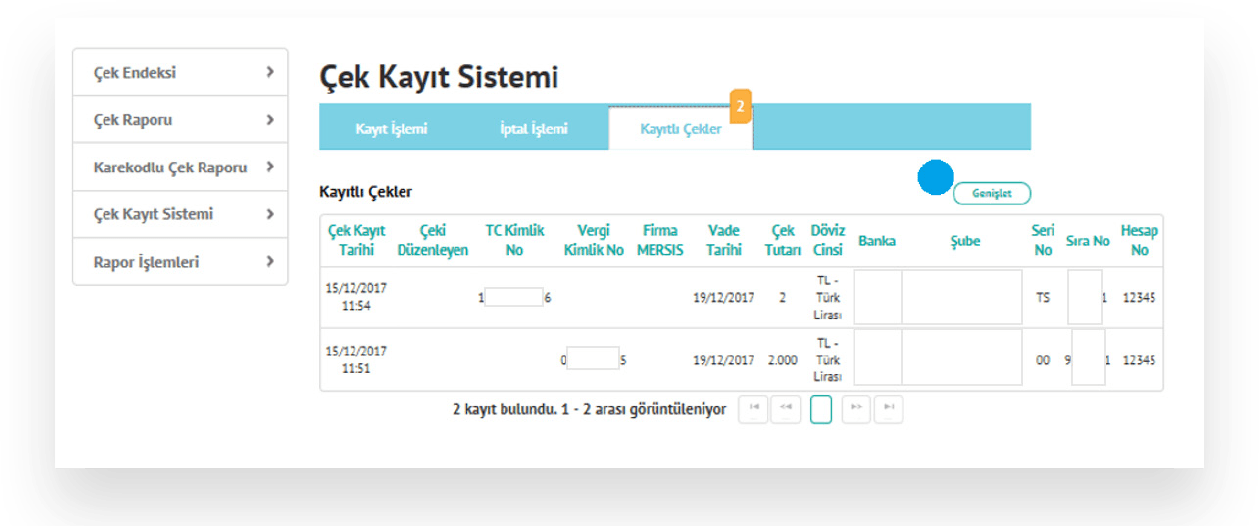 Web Sitesi İşlemleri Üye Kullanımı Kayıt Detay Görüntüleme