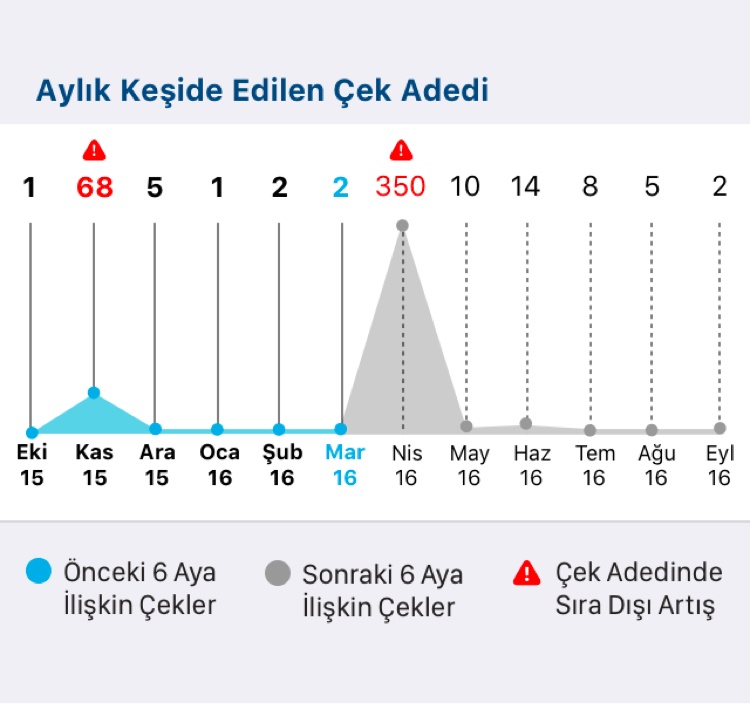 Karekodlu Çek Raporu - Aylık Keşide Edilen Çek Adedi